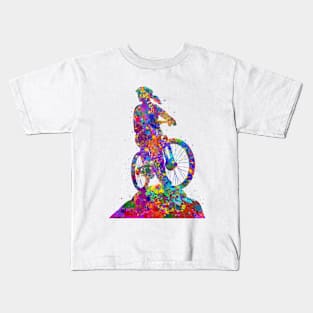 Mountain biker girl Kids T-Shirt